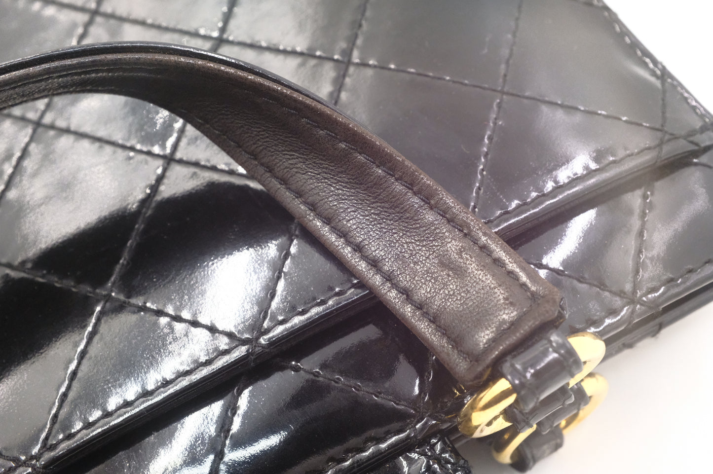 Chanel Handbag in Black Matelasse Patent Leather