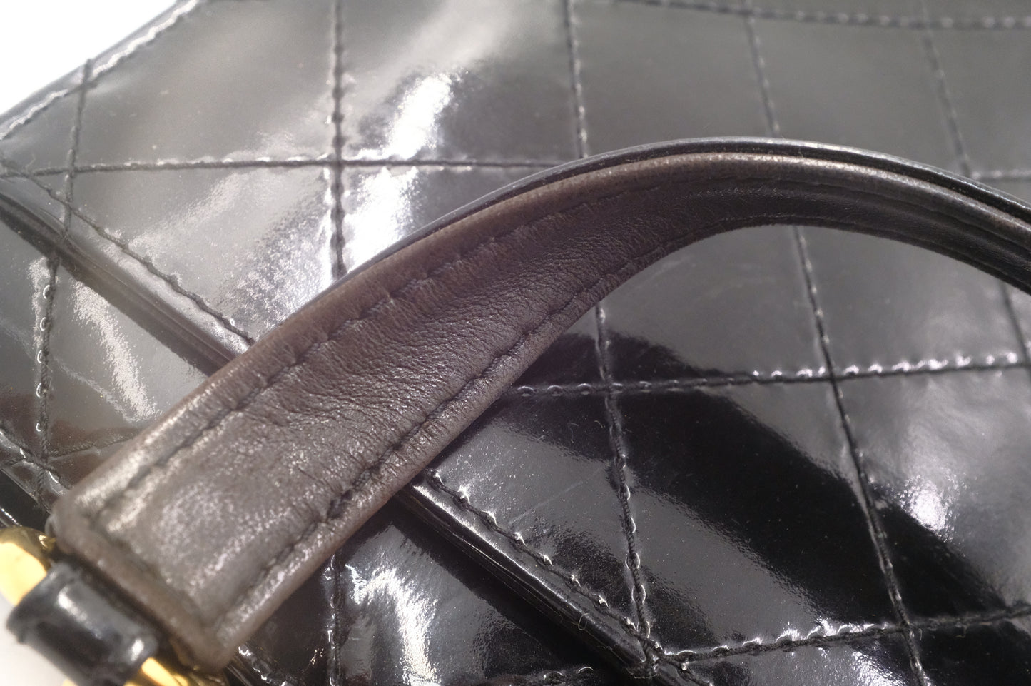 Chanel Handbag in Black Matelasse Patent Leather