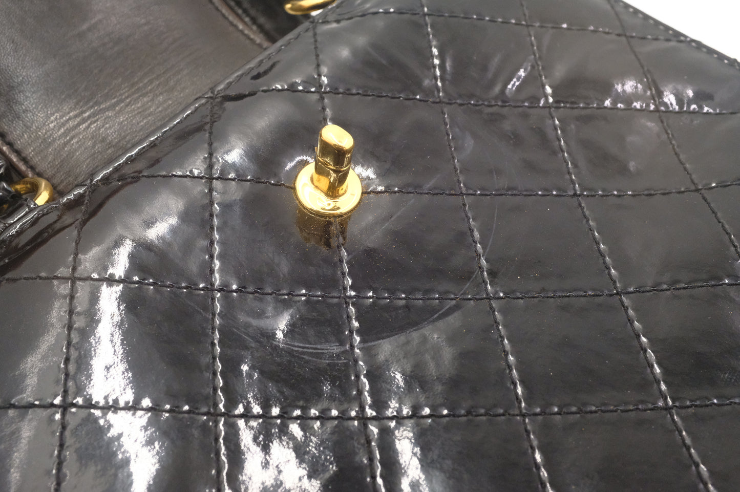Chanel Handbag in Black Matelasse Patent Leather
