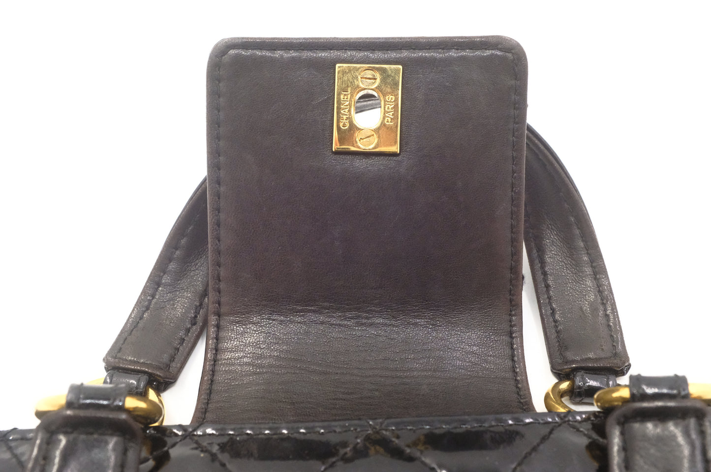 Chanel Handbag in Black Matelasse Patent Leather
