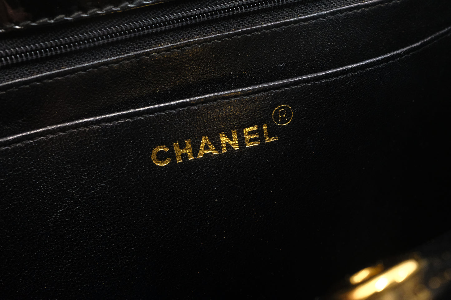 Chanel Handbag in Black Matelasse Patent Leather