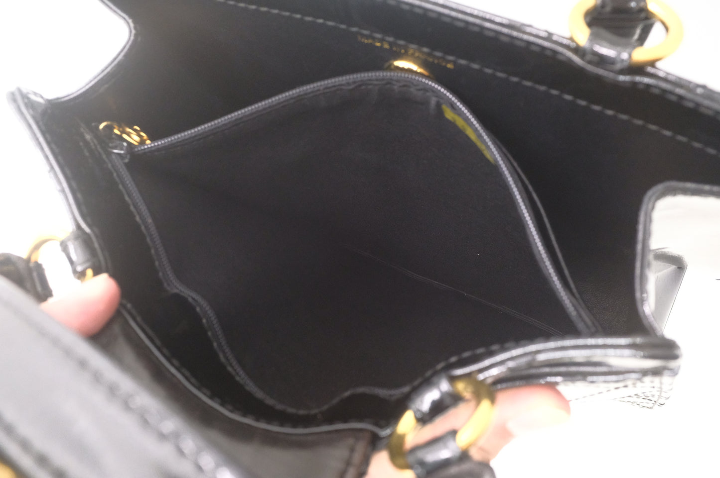 Chanel Handbag in Black Matelasse Patent Leather