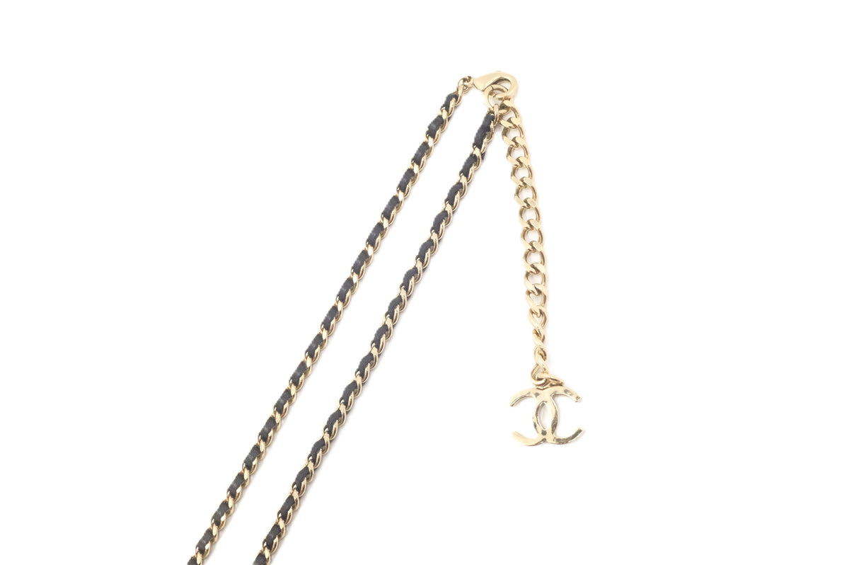 Chanel Heart Mirror Box Necklace in Tweed and Enamel