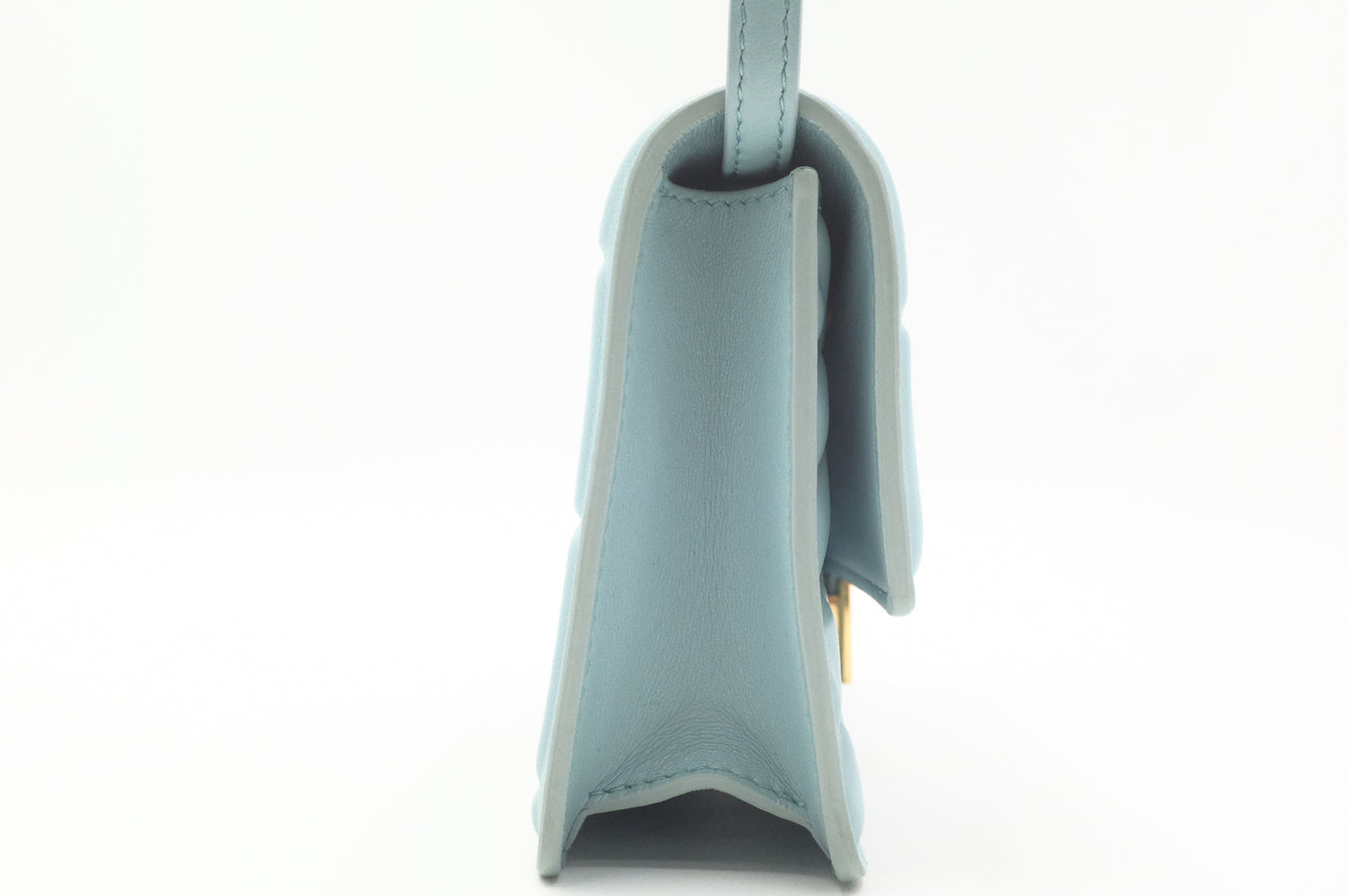 Fendi Baguette Wallet on Chain in Blue Nappa Leather