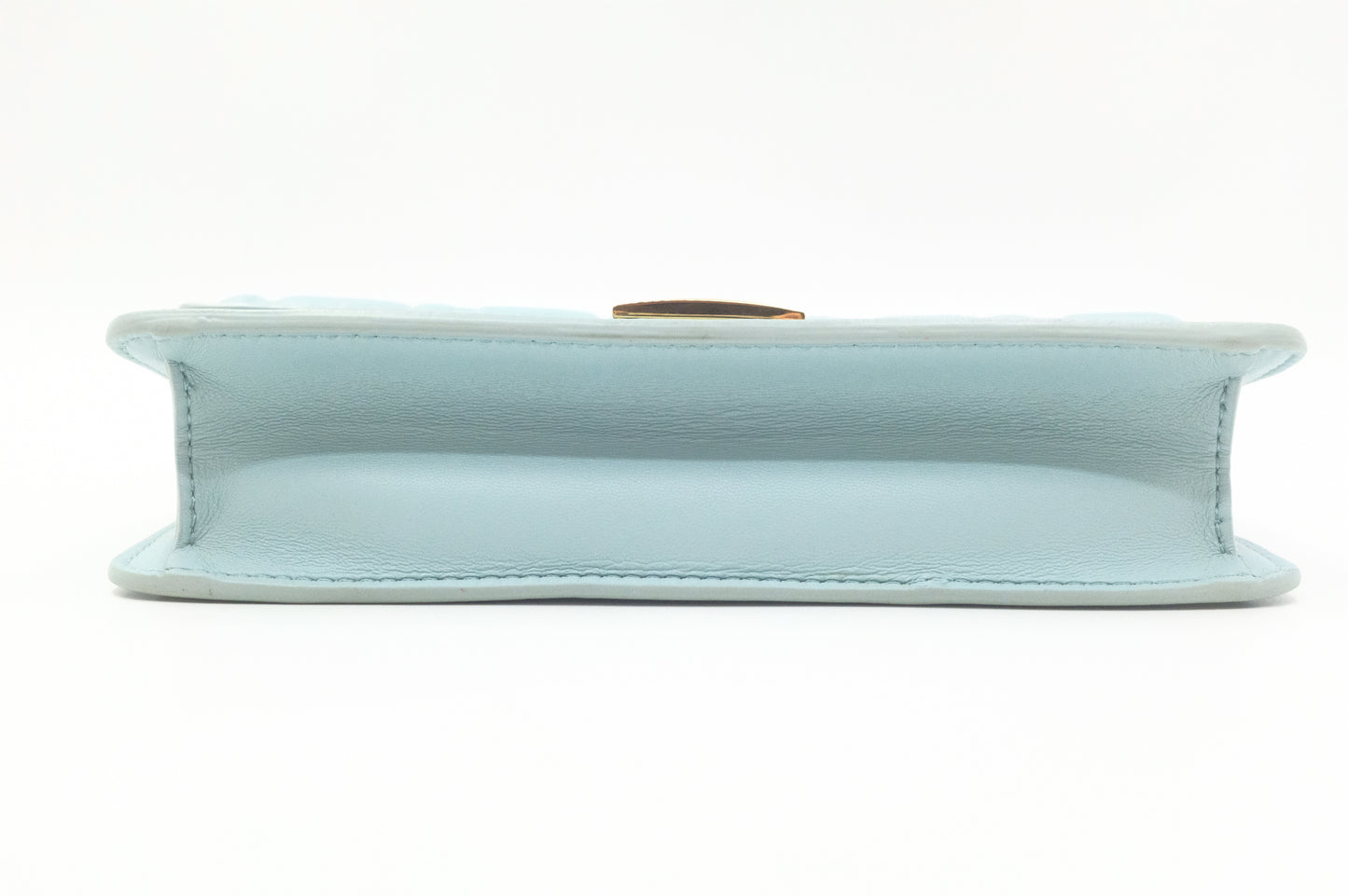Fendi Baguette Wallet on Chain in Blue Nappa Leather