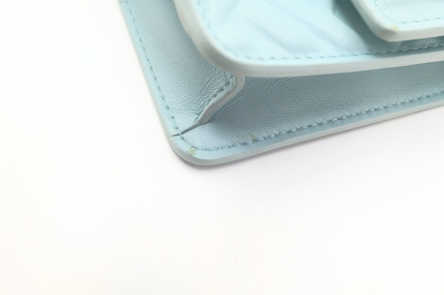 Fendi Baguette Wallet on Chain in Blue Nappa Leather