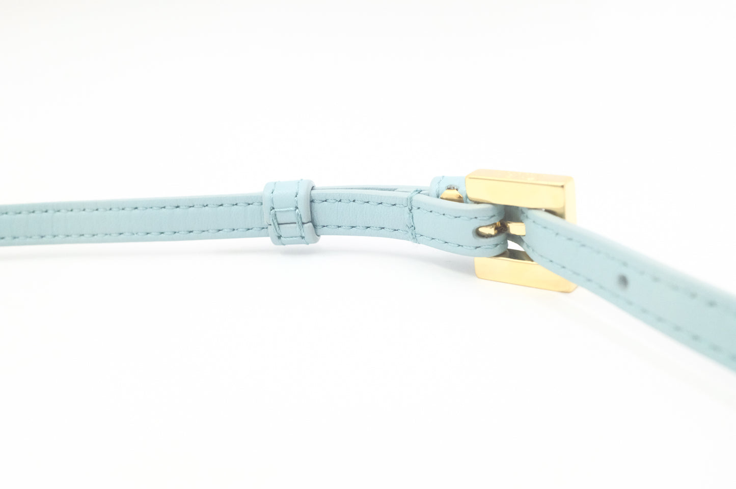 Fendi Baguette Wallet on Chain in Blue Nappa Leather
