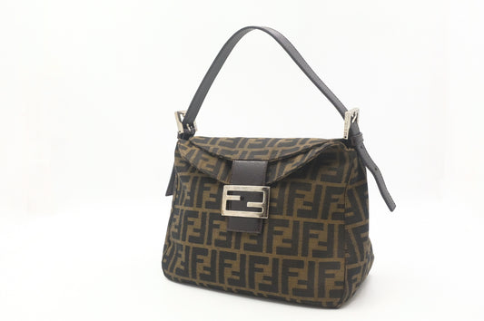 Fendi Double Flap Baguette in Zucca Canvas