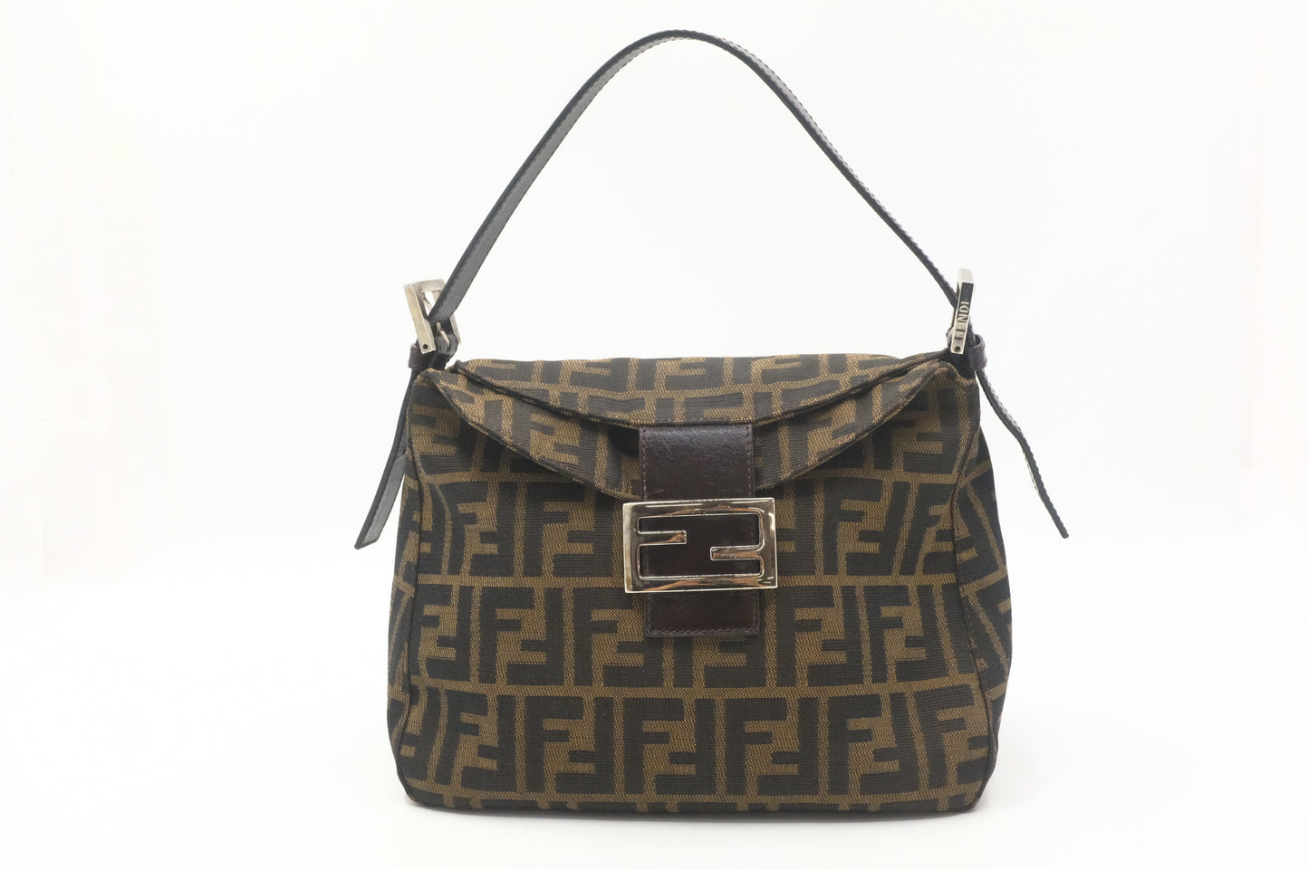 Fendi Double Flap Baguette in Zucca Canvas