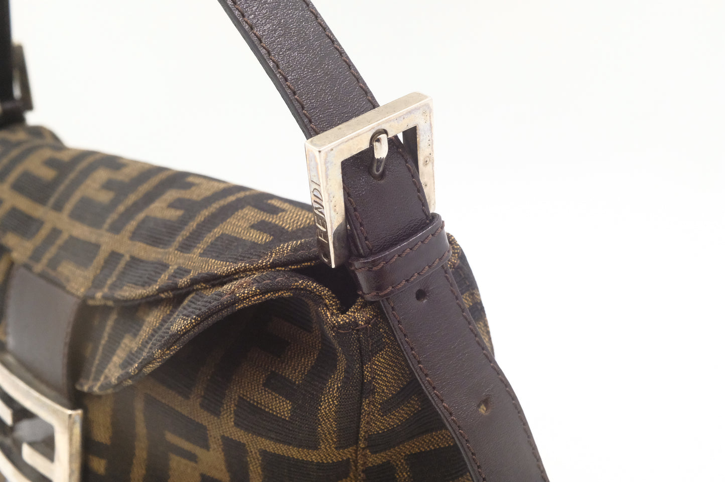 Fendi Double Flap Baguette in Zucca Canvas