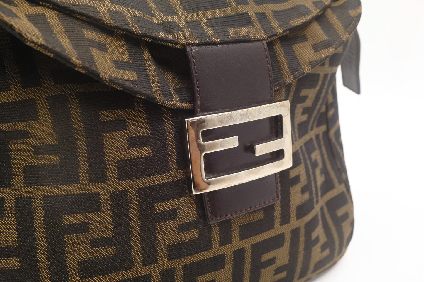 Fendi Double Flap Baguette in Zucca Canvas