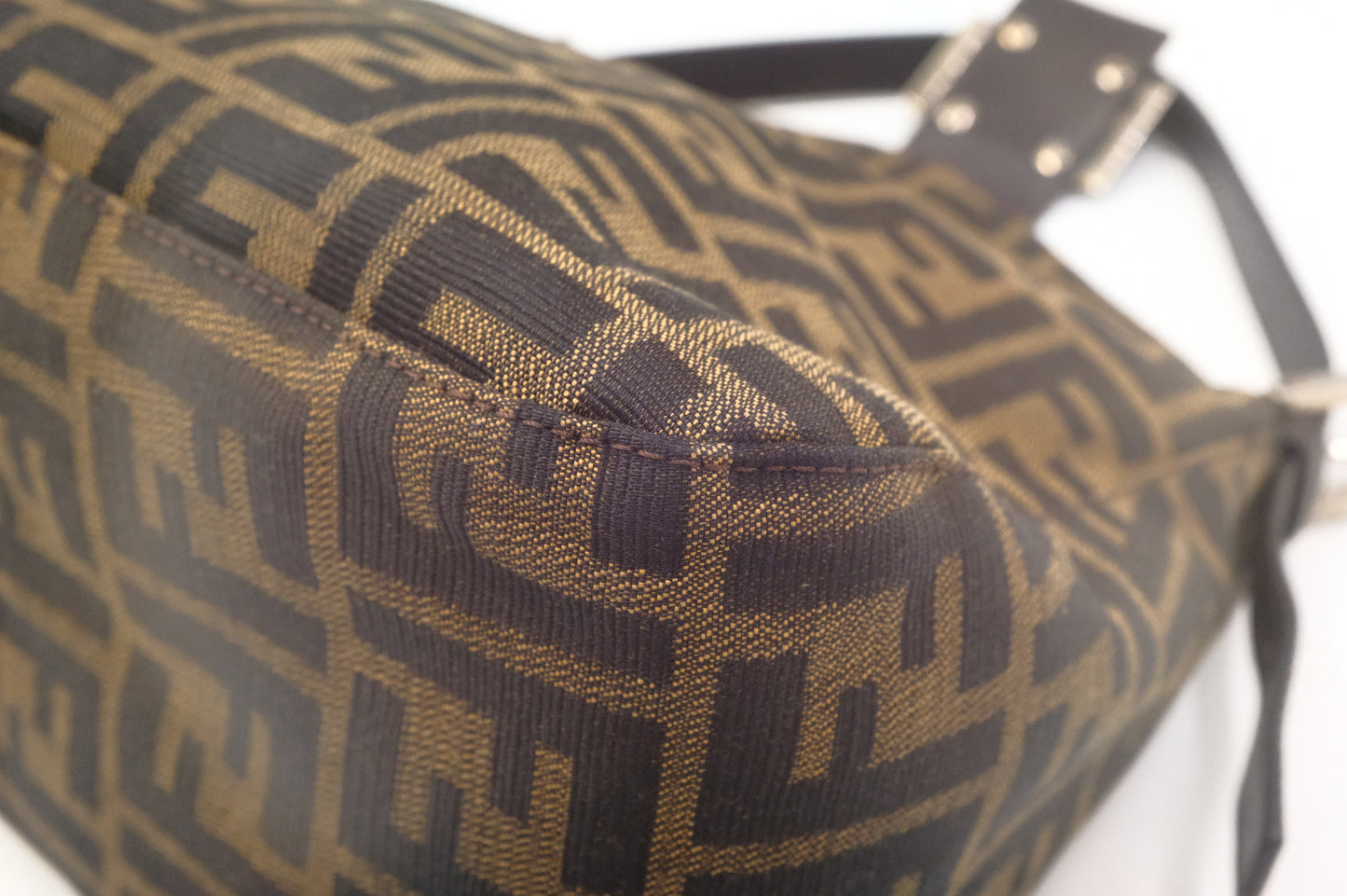 Fendi Double Flap Baguette in Zucca Canvas