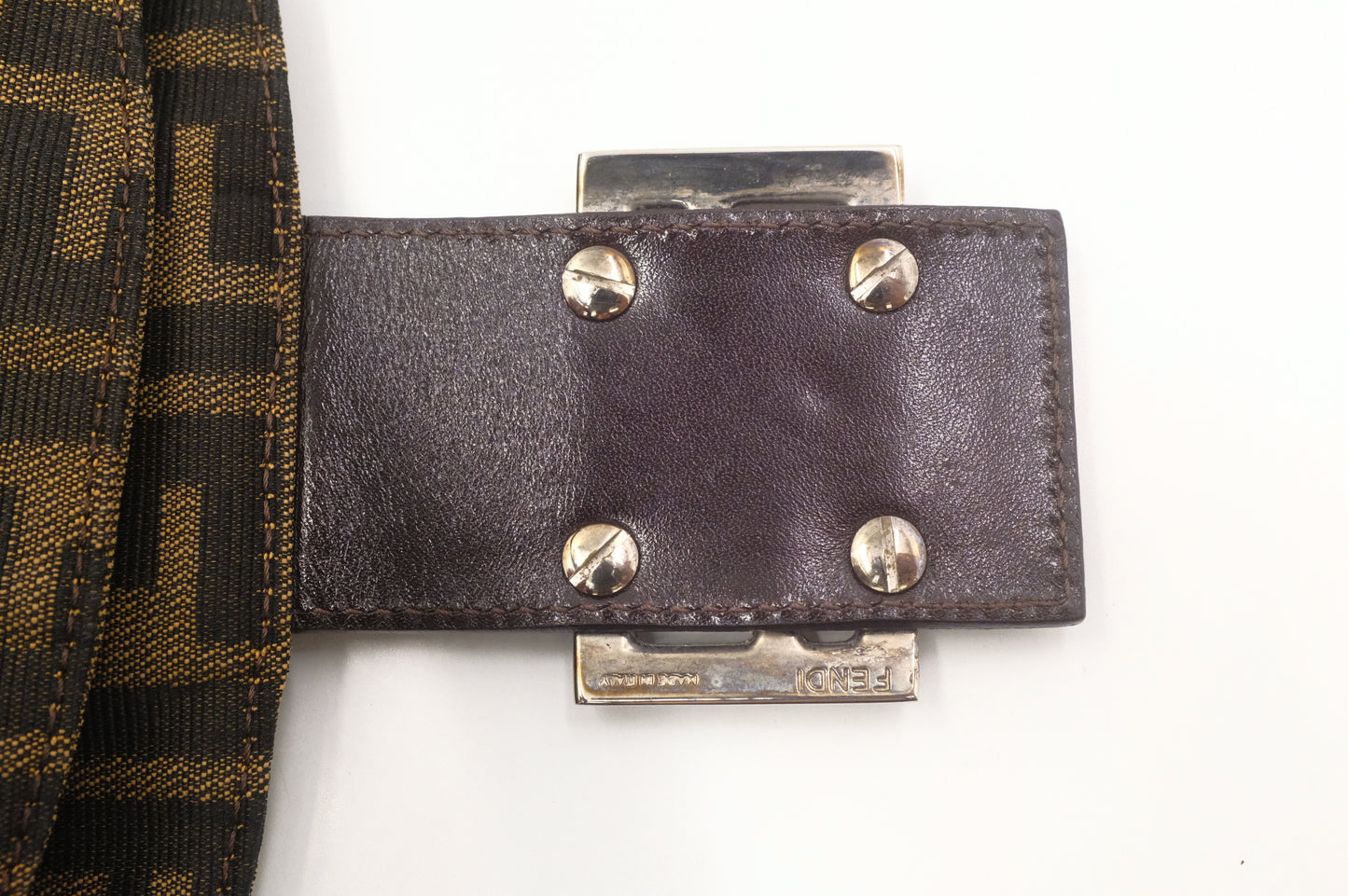 Fendi Double Flap Baguette in Zucca Canvas
