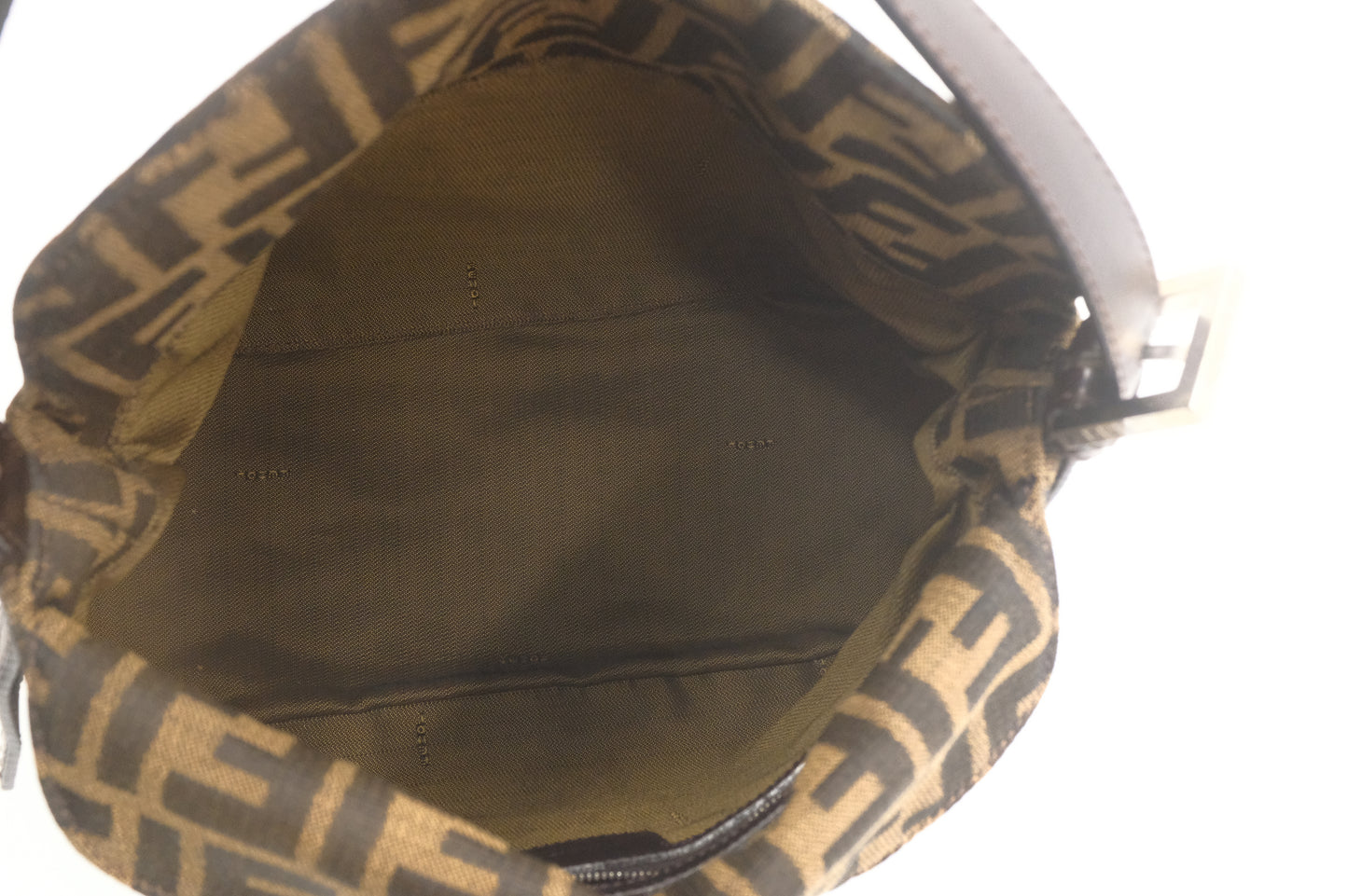 Fendi Double Flap Baguette in Zucca Canvas