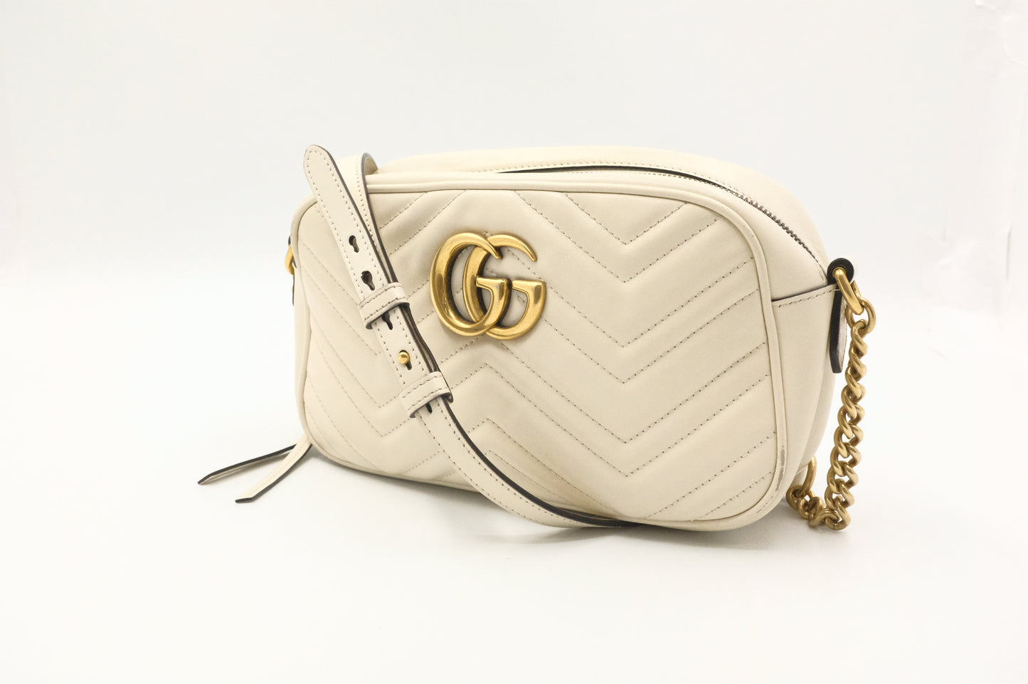 Gucci Marmont Crossbody in White Leather