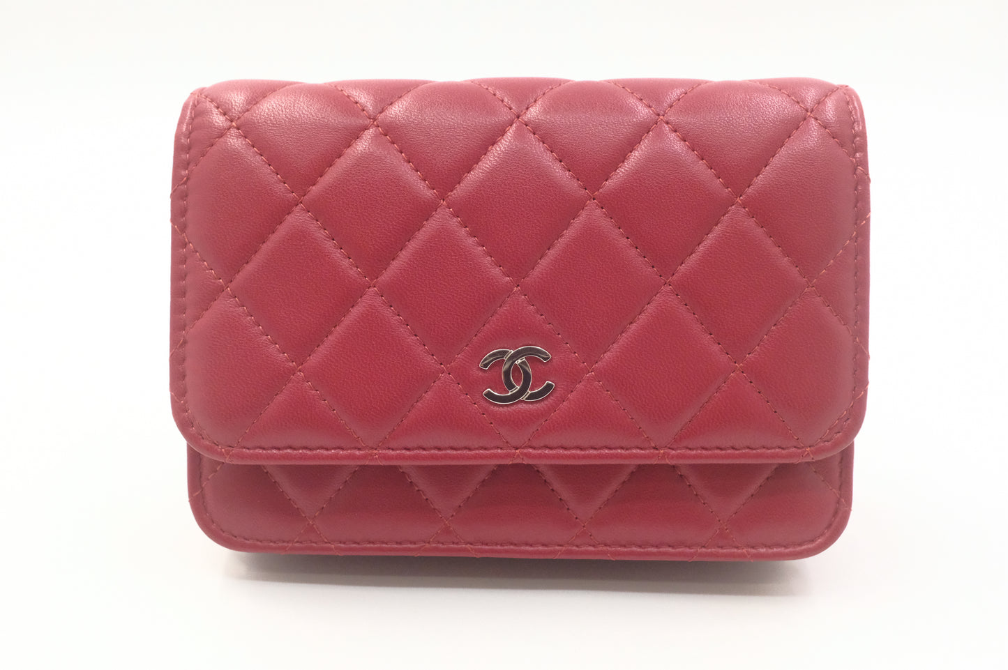 Chanel Wallet on Chain in Red Matelasse Leather