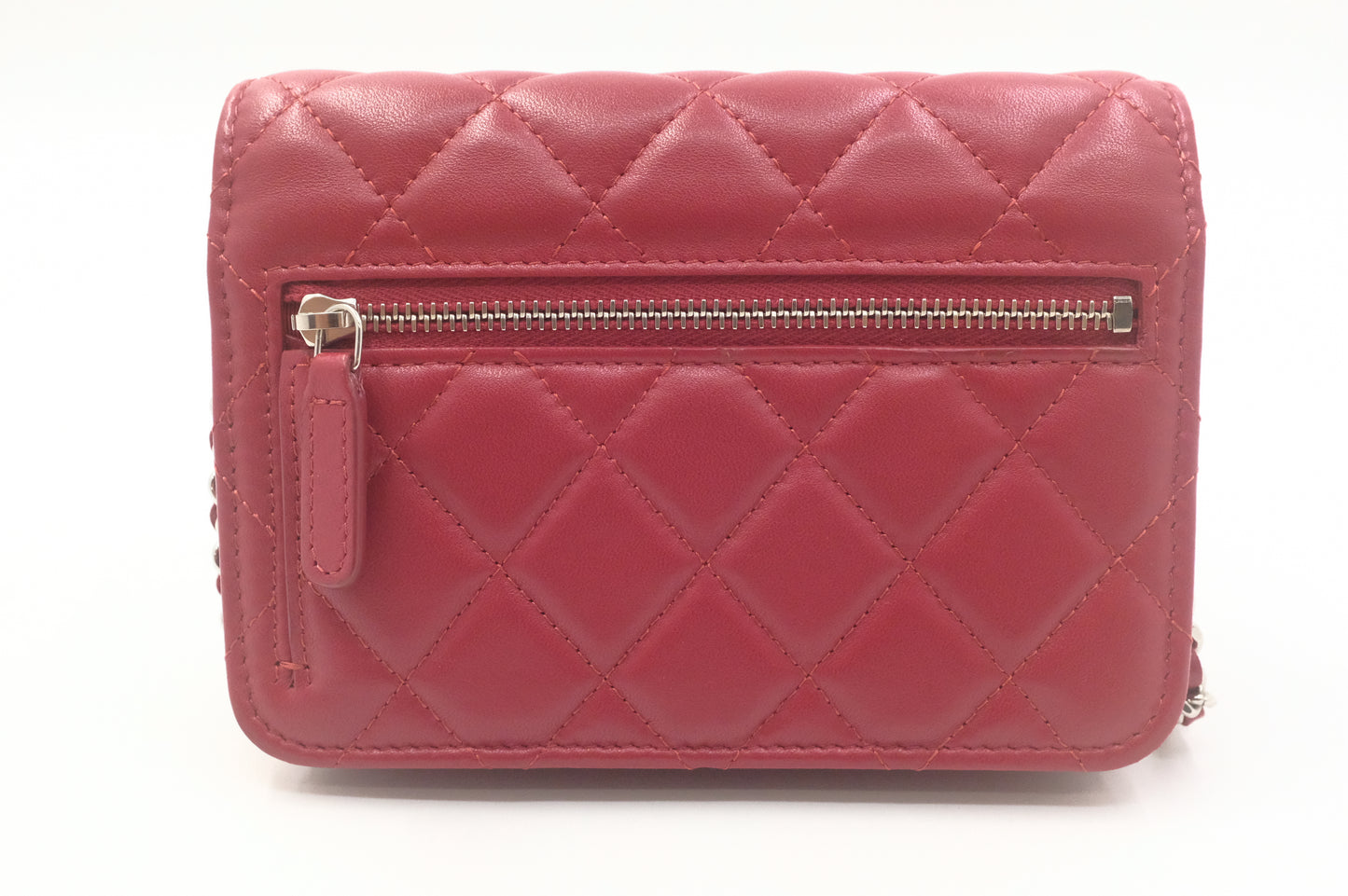 Chanel Wallet on Chain in Red Matelasse Leather