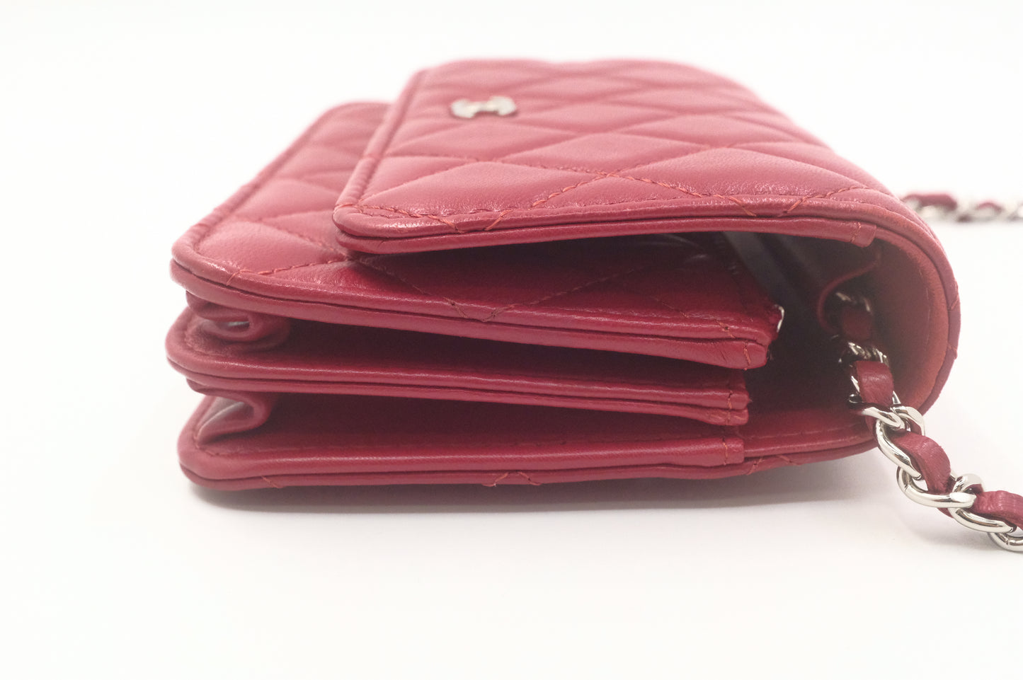 Chanel Wallet on Chain in Red Matelasse Leather