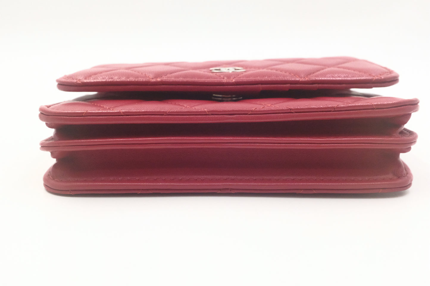 Chanel Wallet on Chain in Red Matelasse Leather