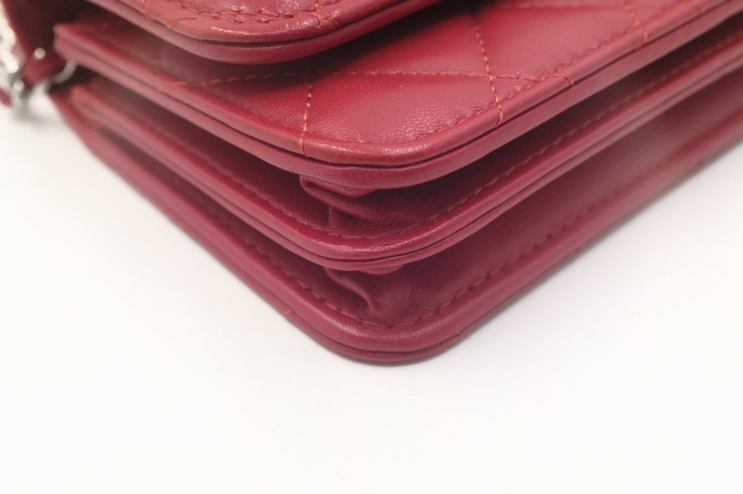 Chanel Wallet on Chain in Red Matelasse Leather