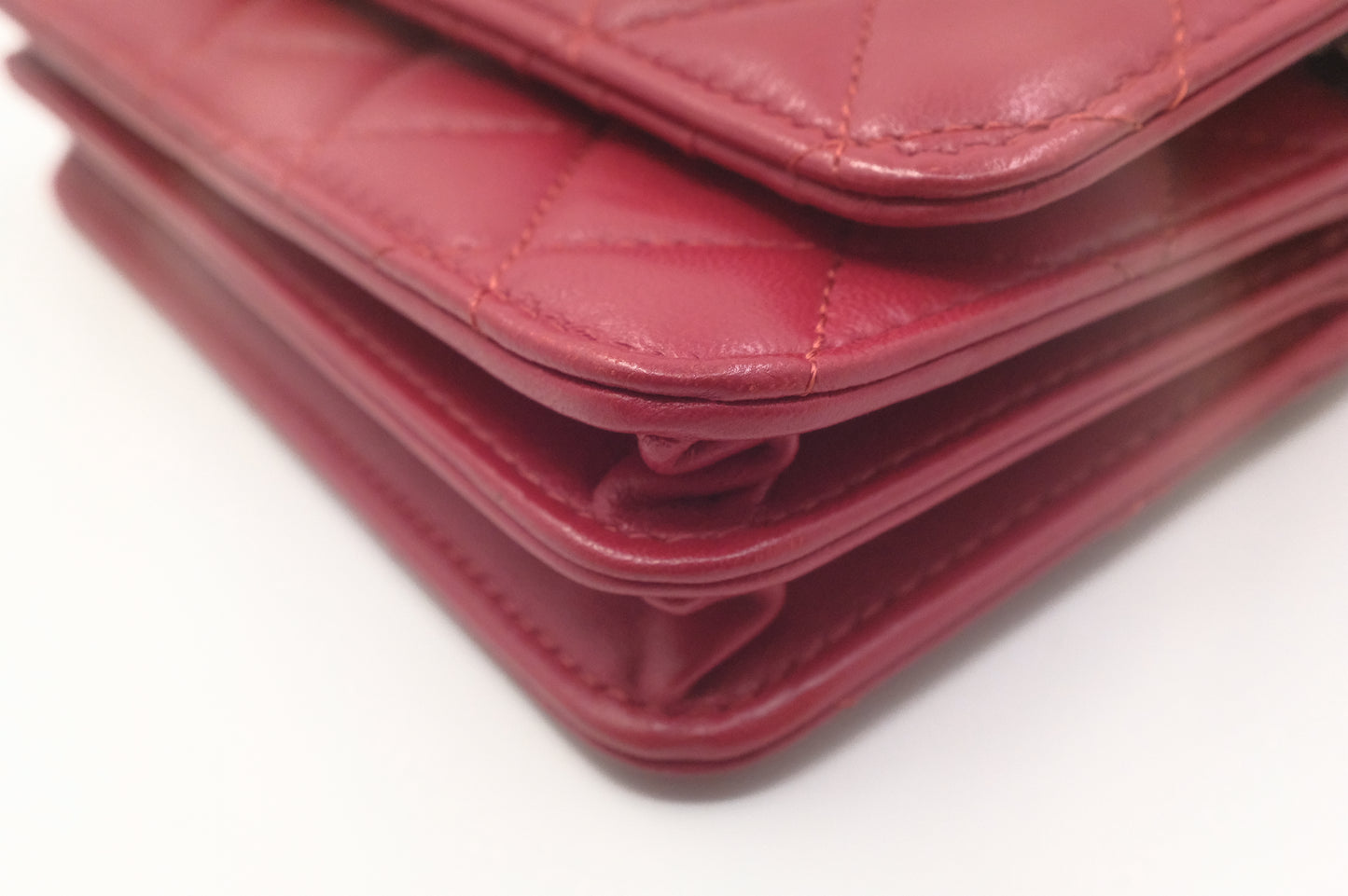 Chanel Wallet on Chain in Red Matelasse Leather