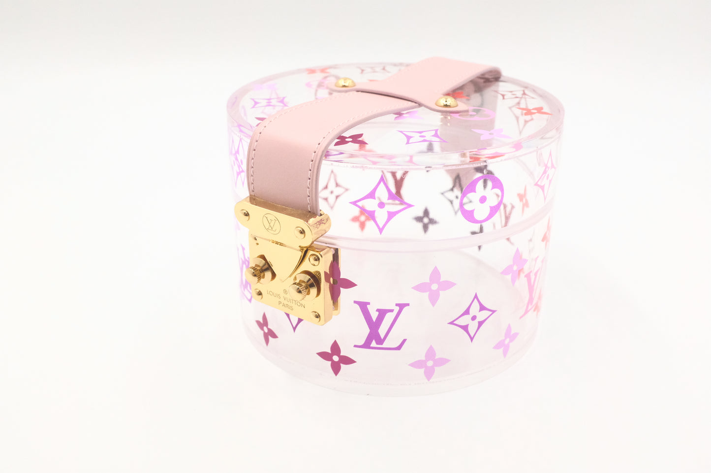 Louis Vuitton Scott Box in Clear PVC and Pink Leather