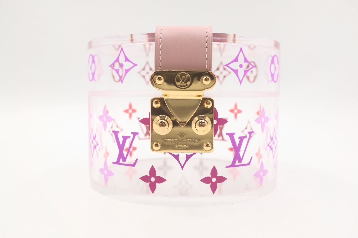 Louis Vuitton Scott Box in Clear PVC and Pink Leather
