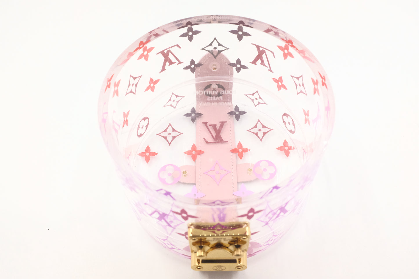 Louis Vuitton Scott Box in Clear PVC and Pink Leather