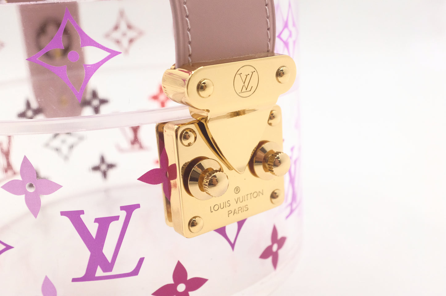Louis Vuitton Scott Box in Clear PVC and Pink Leather