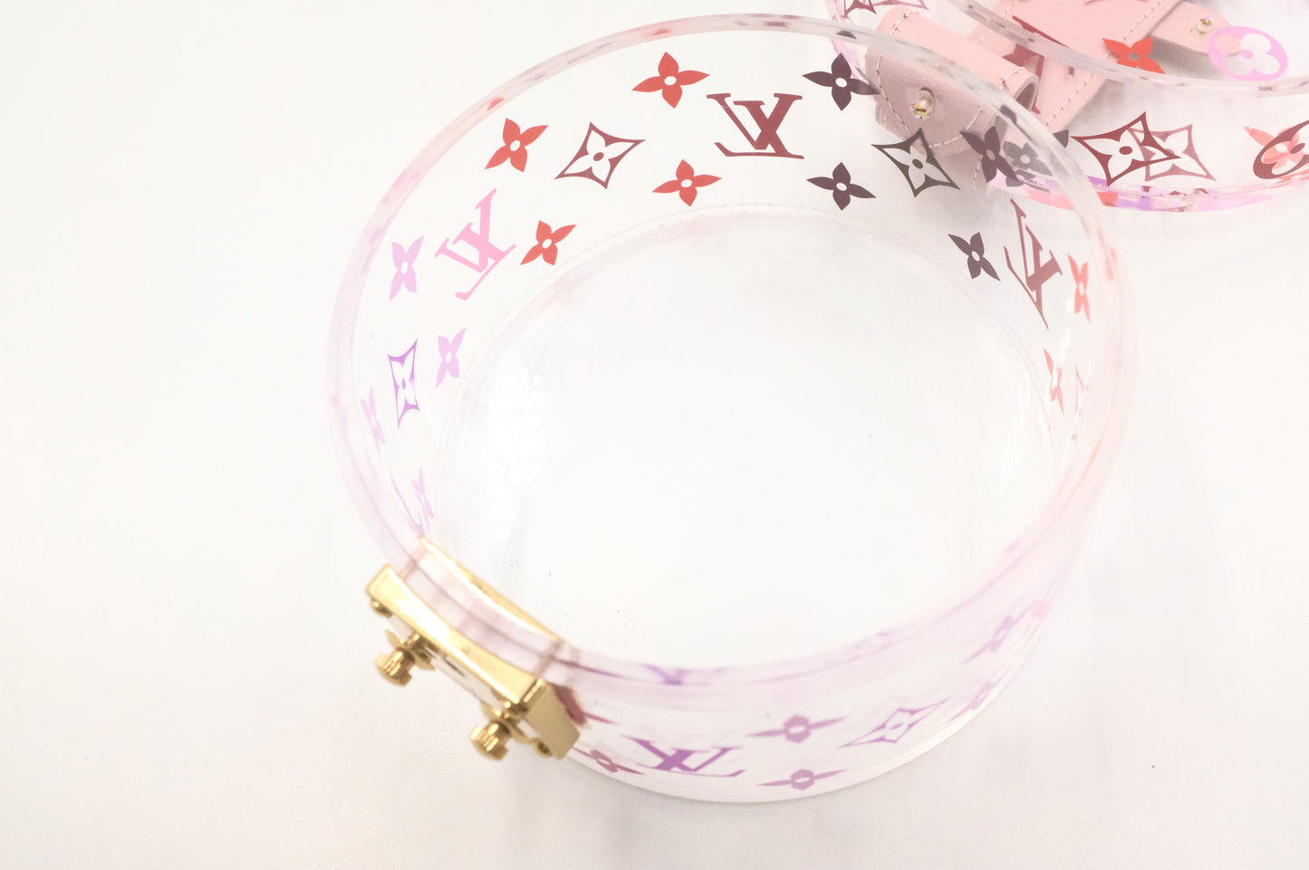 Louis Vuitton Scott Box in Clear PVC and Pink Leather