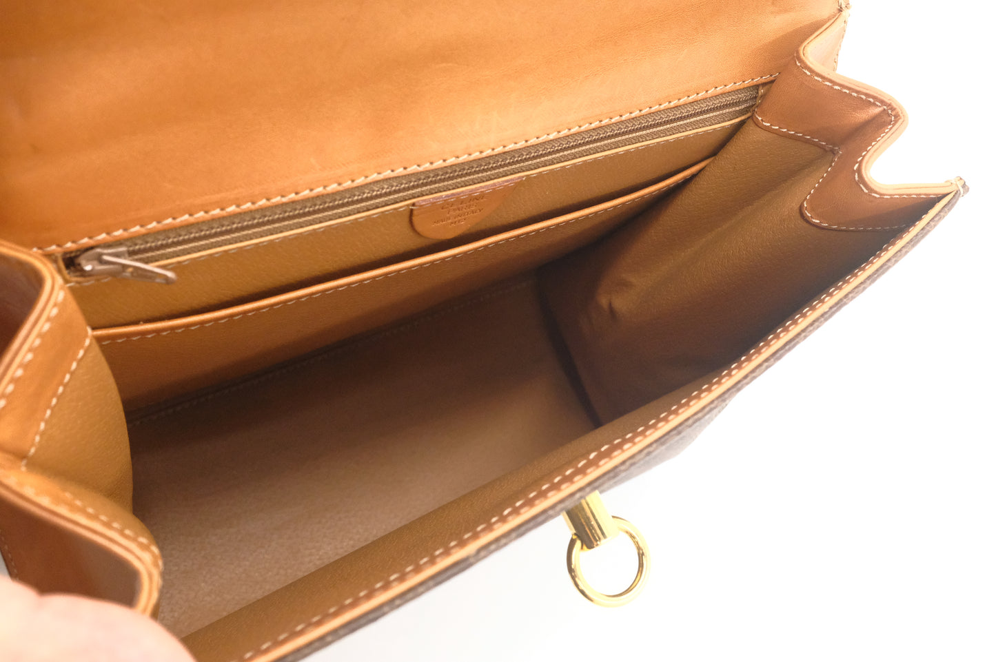 Celine Top Handle Bag in Brown Macadam Canvas