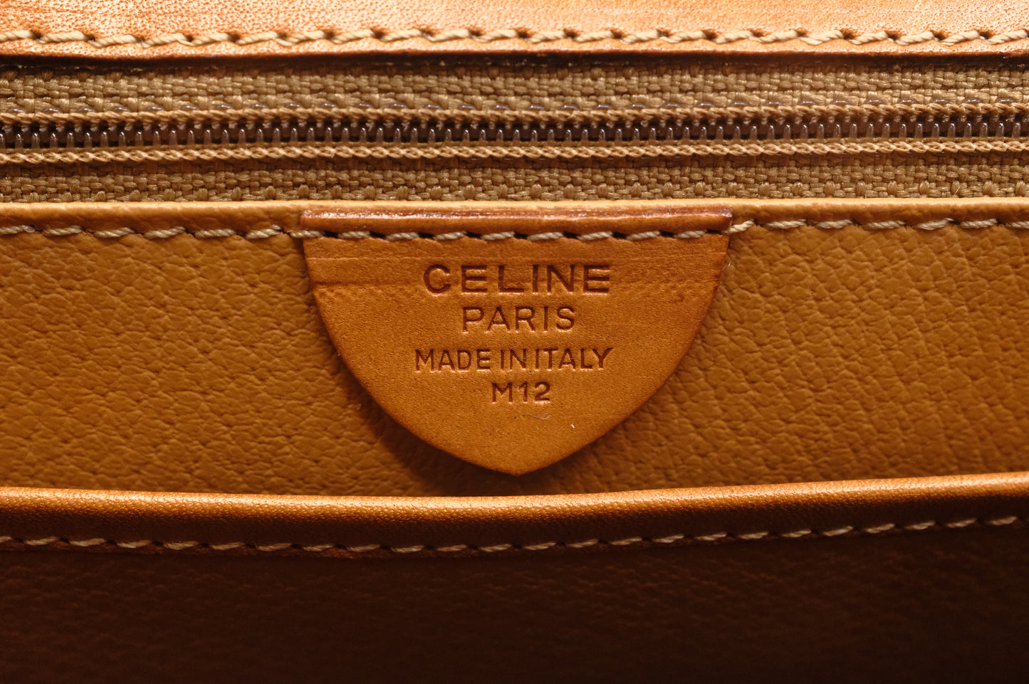 Celine Top Handle Bag in Brown Macadam Canvas