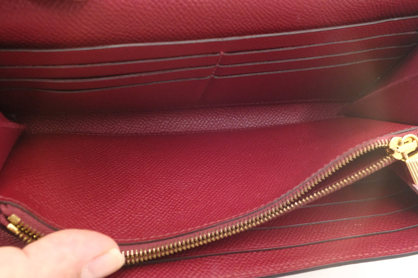 Hermes Kelly Wallet in Rouge Epsom Leather