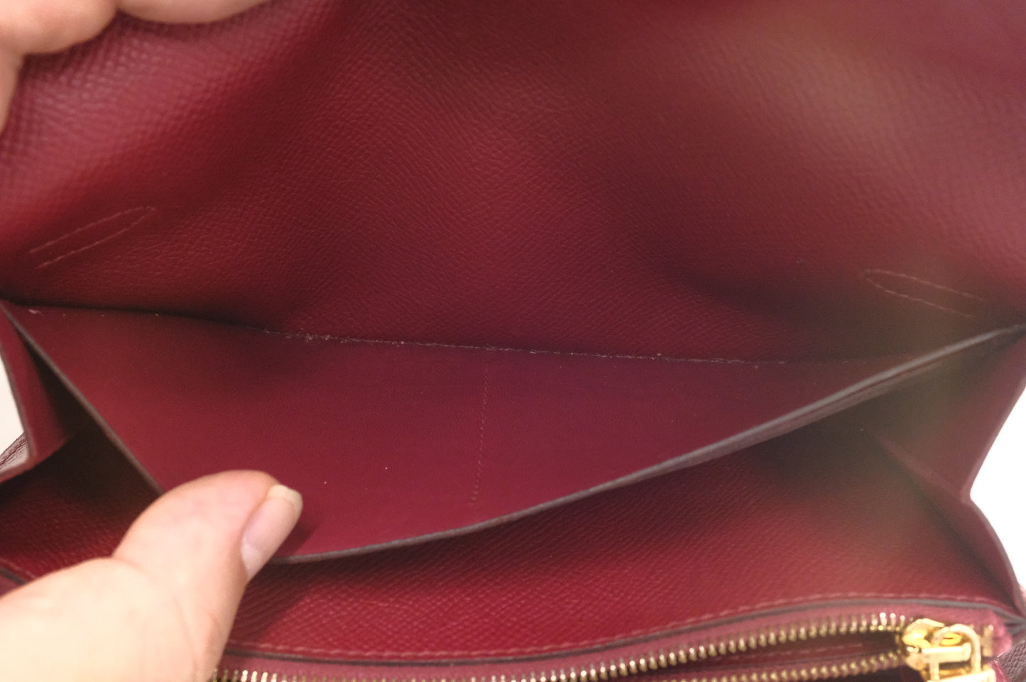 Hermes Kelly Wallet in Rouge Epsom Leather