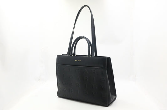 Bvlgari Inifinitum Tote in Black Leather