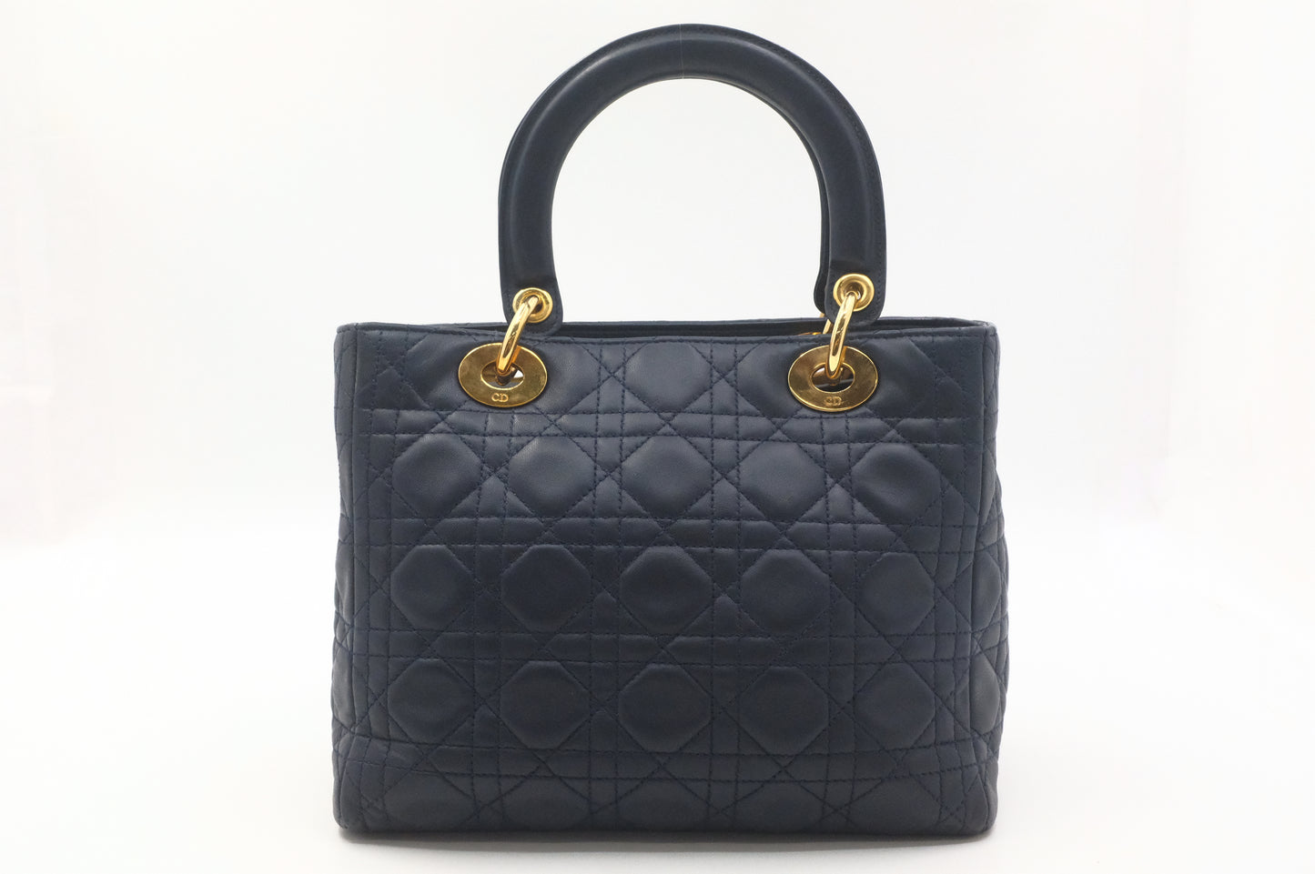 Dior Medium Lady Dior in Navy Blue Cannage Leather