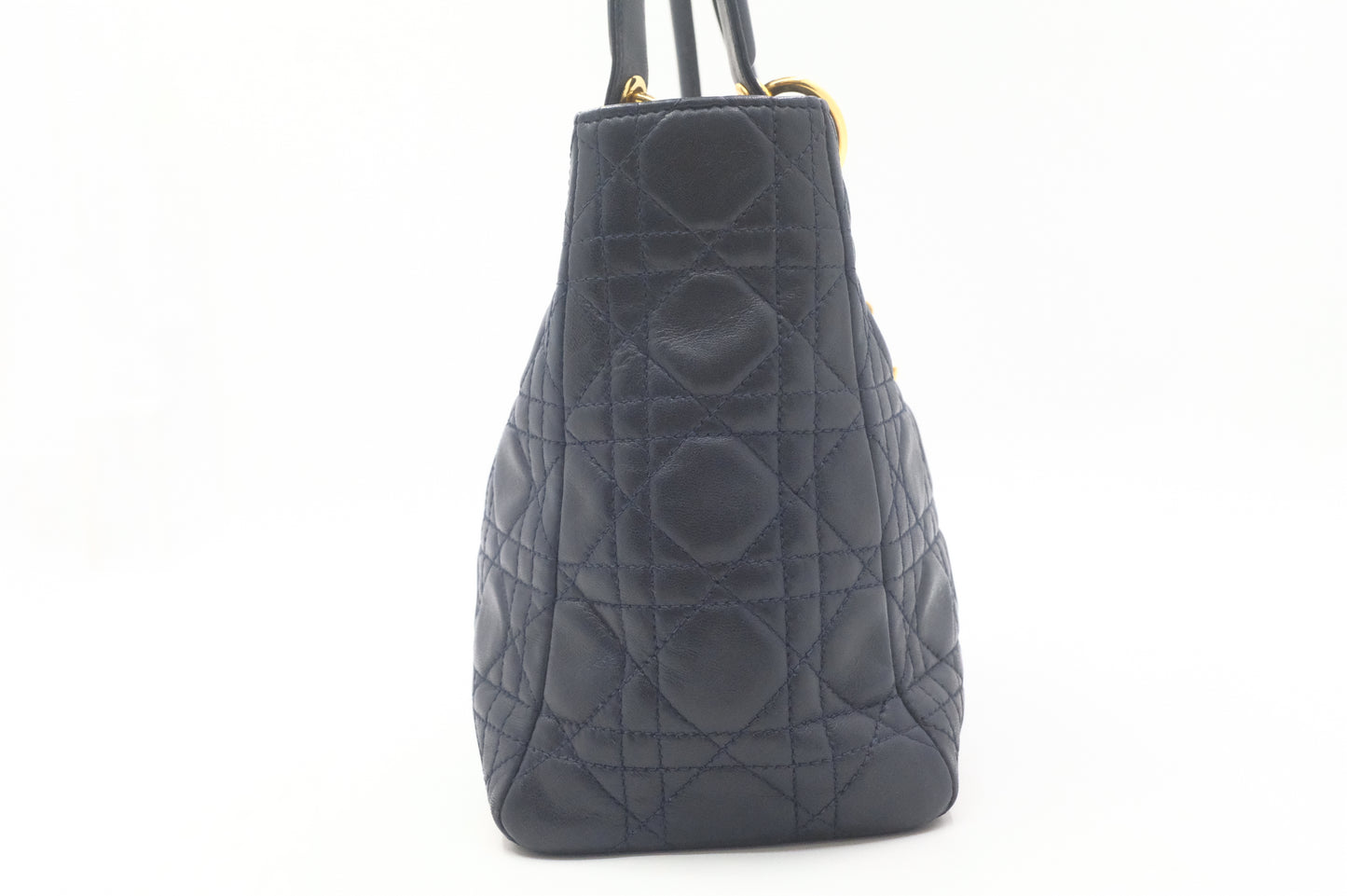 Dior Medium Lady Dior in Navy Blue Cannage Leather