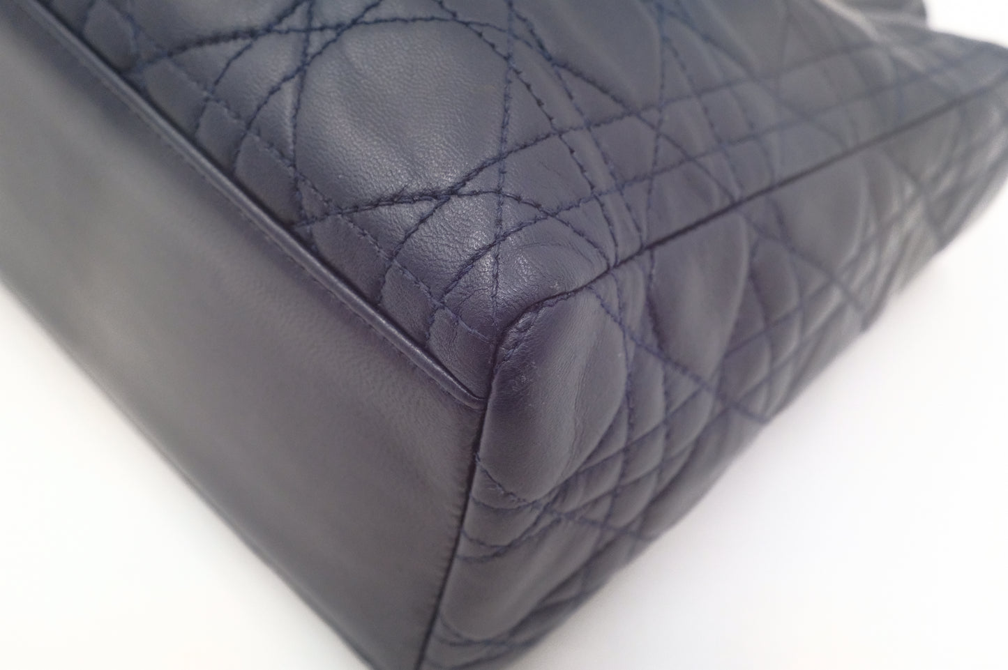 Dior Medium Lady Dior in Navy Blue Cannage Leather