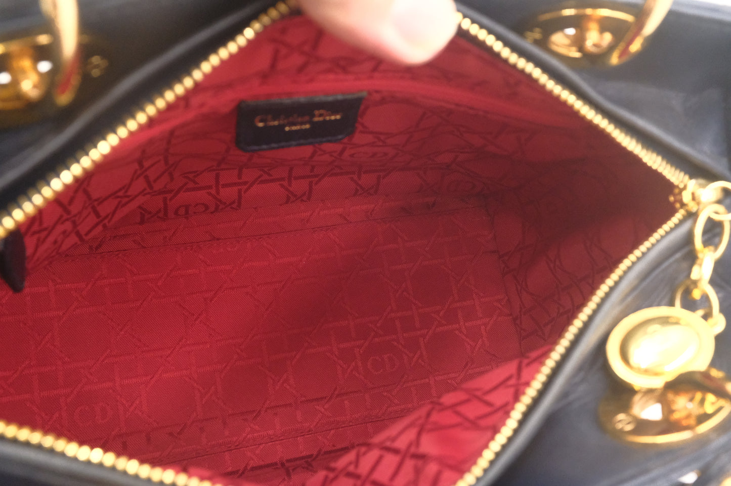 Dior Medium Lady Dior in Navy Blue Cannage Leather