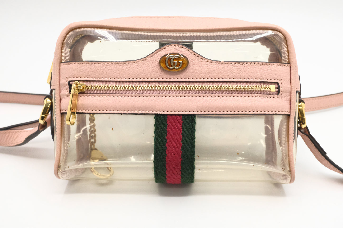Gucci Ophidia Crossbody in Clear PVC and Pink Leather