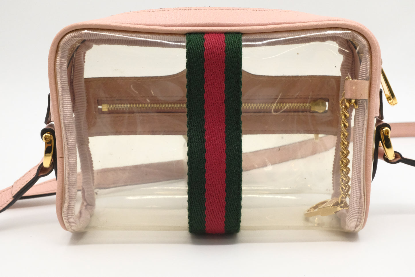 Gucci Ophidia Crossbody in Clear PVC and Pink Leather