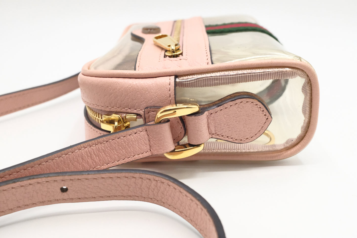 Gucci Ophidia Crossbody in Clear PVC and Pink Leather