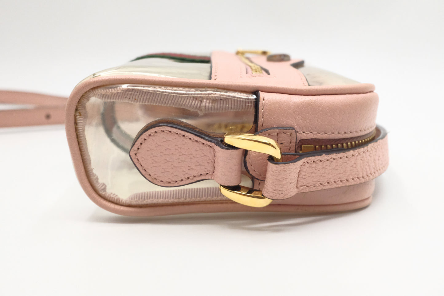 Gucci Ophidia Crossbody in Clear PVC and Pink Leather