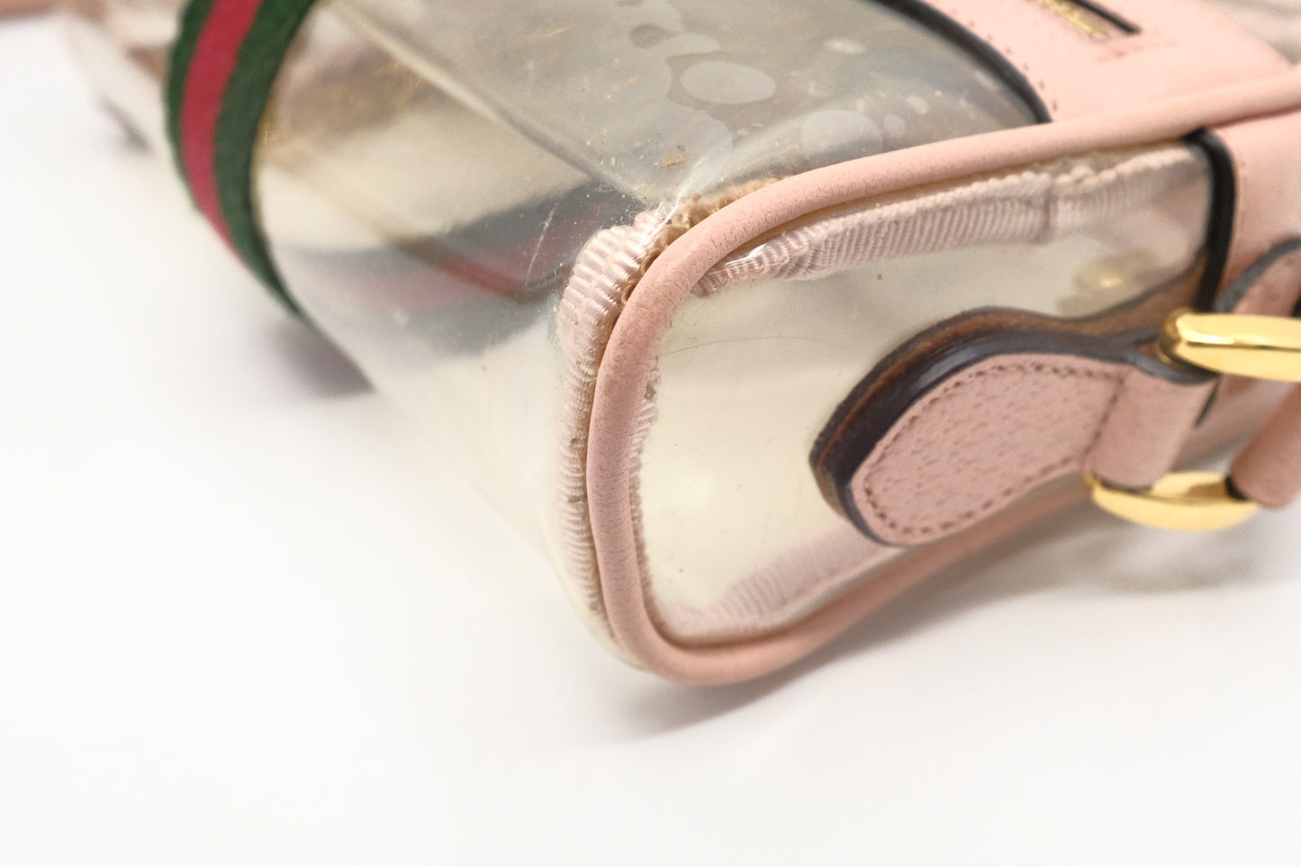 Gucci Ophidia Crossbody in Clear PVC and Pink Leather