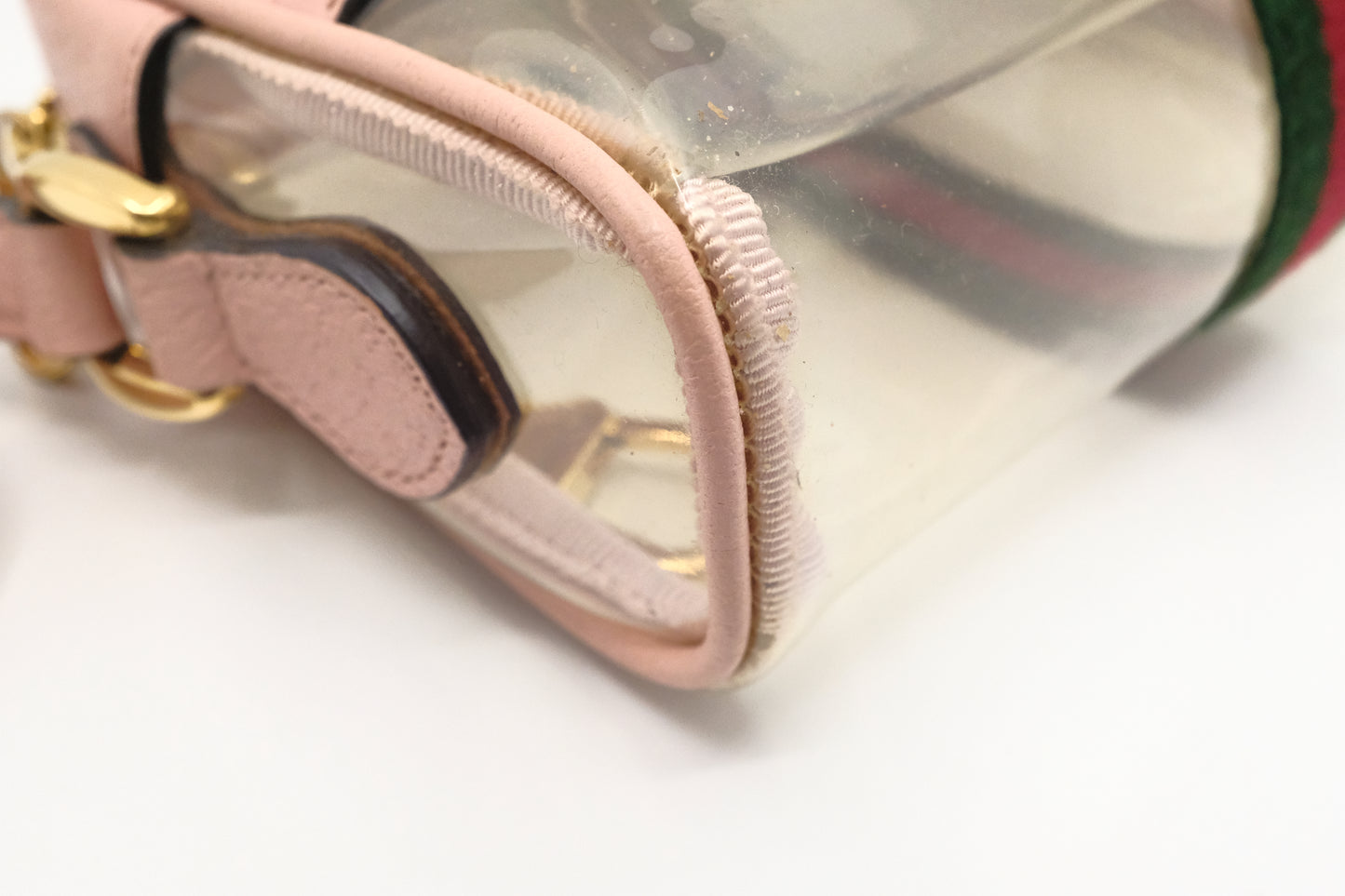 Gucci Ophidia Crossbody in Clear PVC and Pink Leather