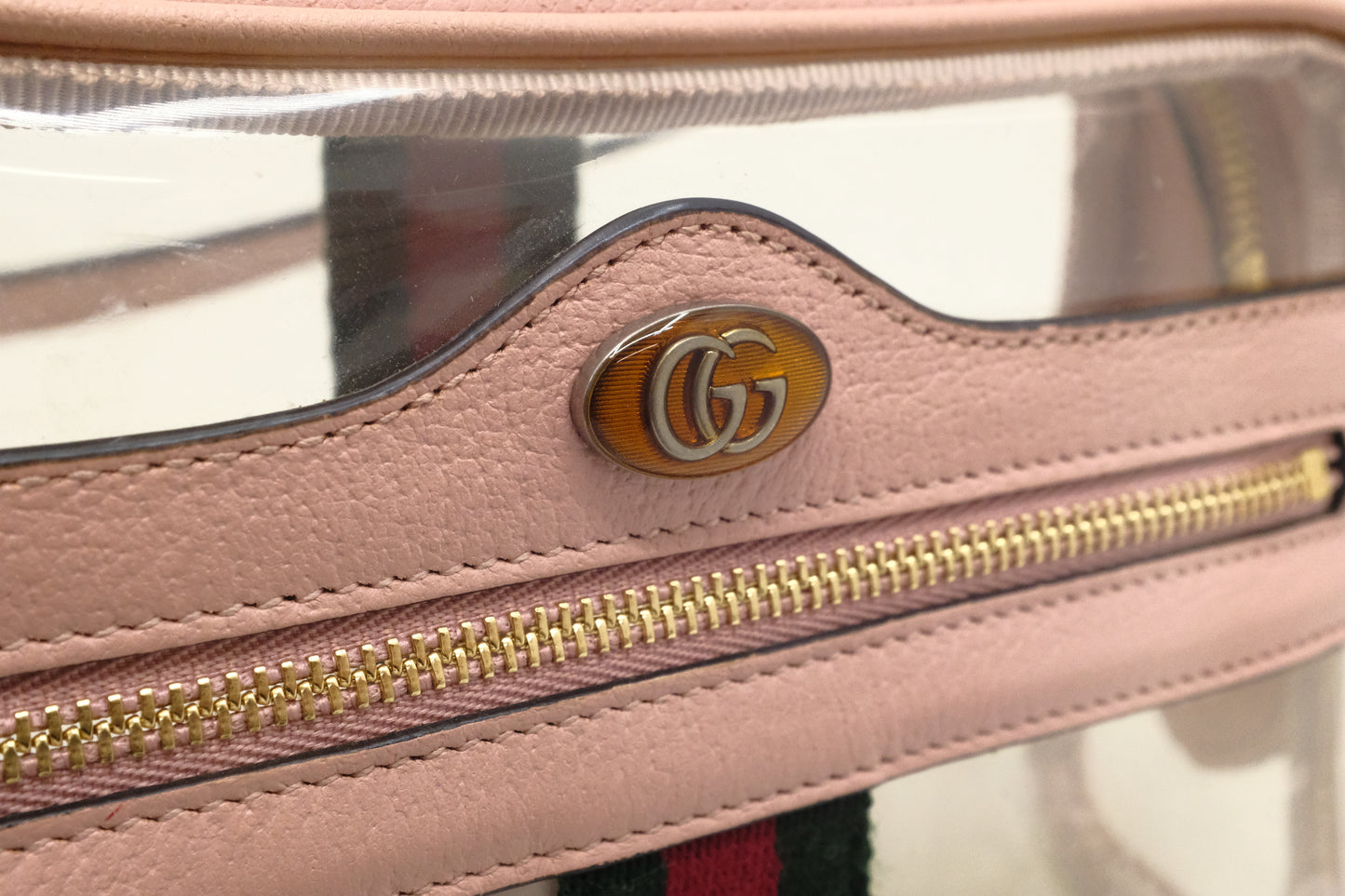 Gucci Ophidia Crossbody in Clear PVC and Pink Leather