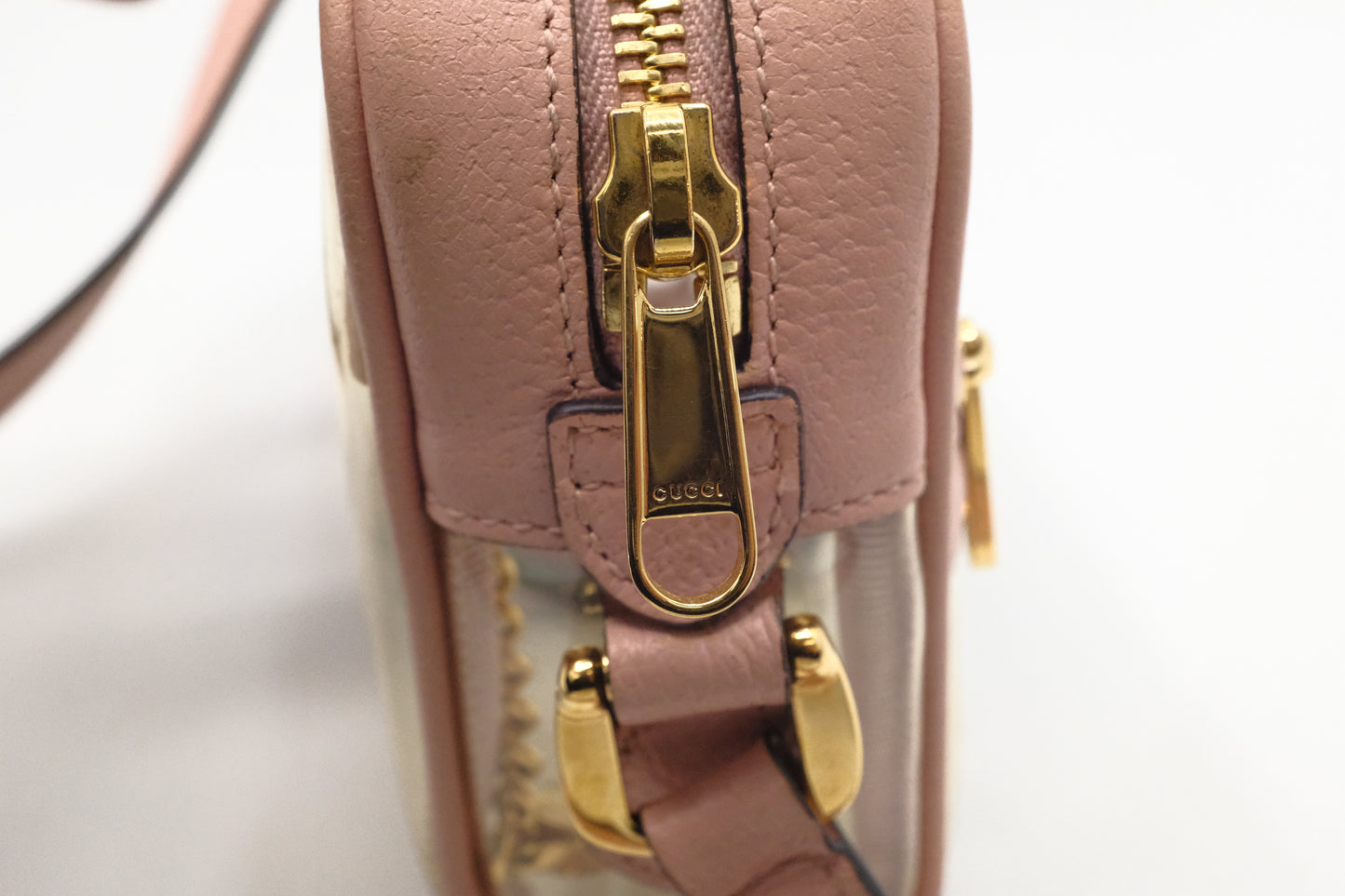 Gucci Ophidia Crossbody in Clear PVC and Pink Leather