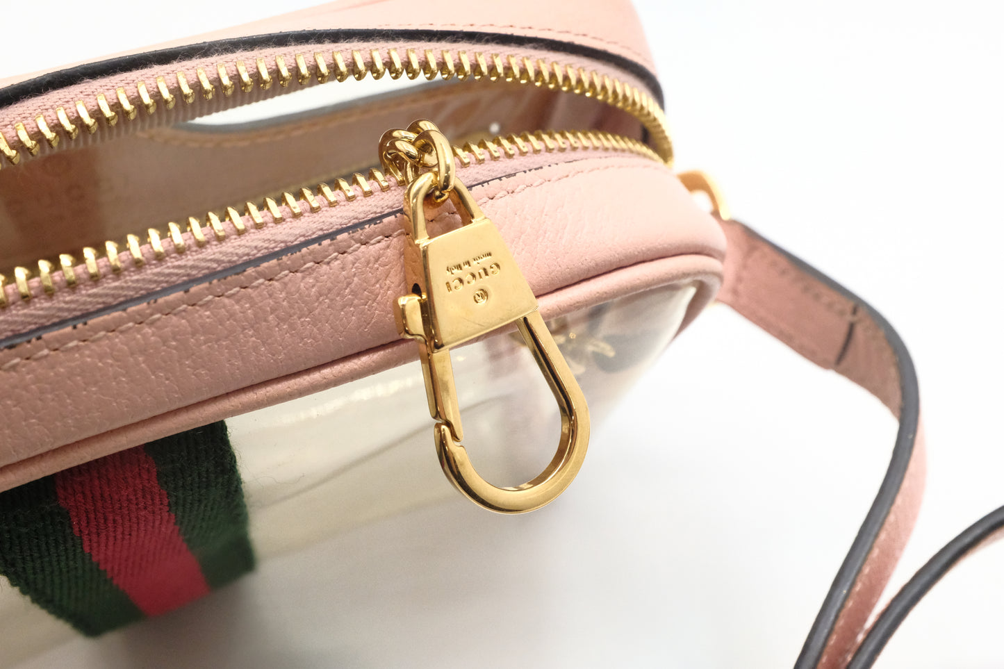 Gucci Ophidia Crossbody in Clear PVC and Pink Leather