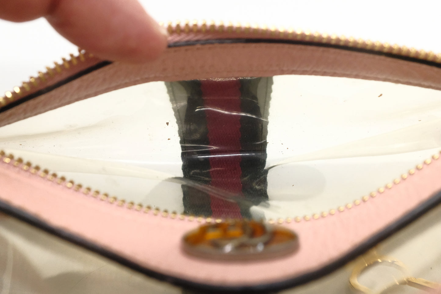 Gucci Ophidia Crossbody in Clear PVC and Pink Leather