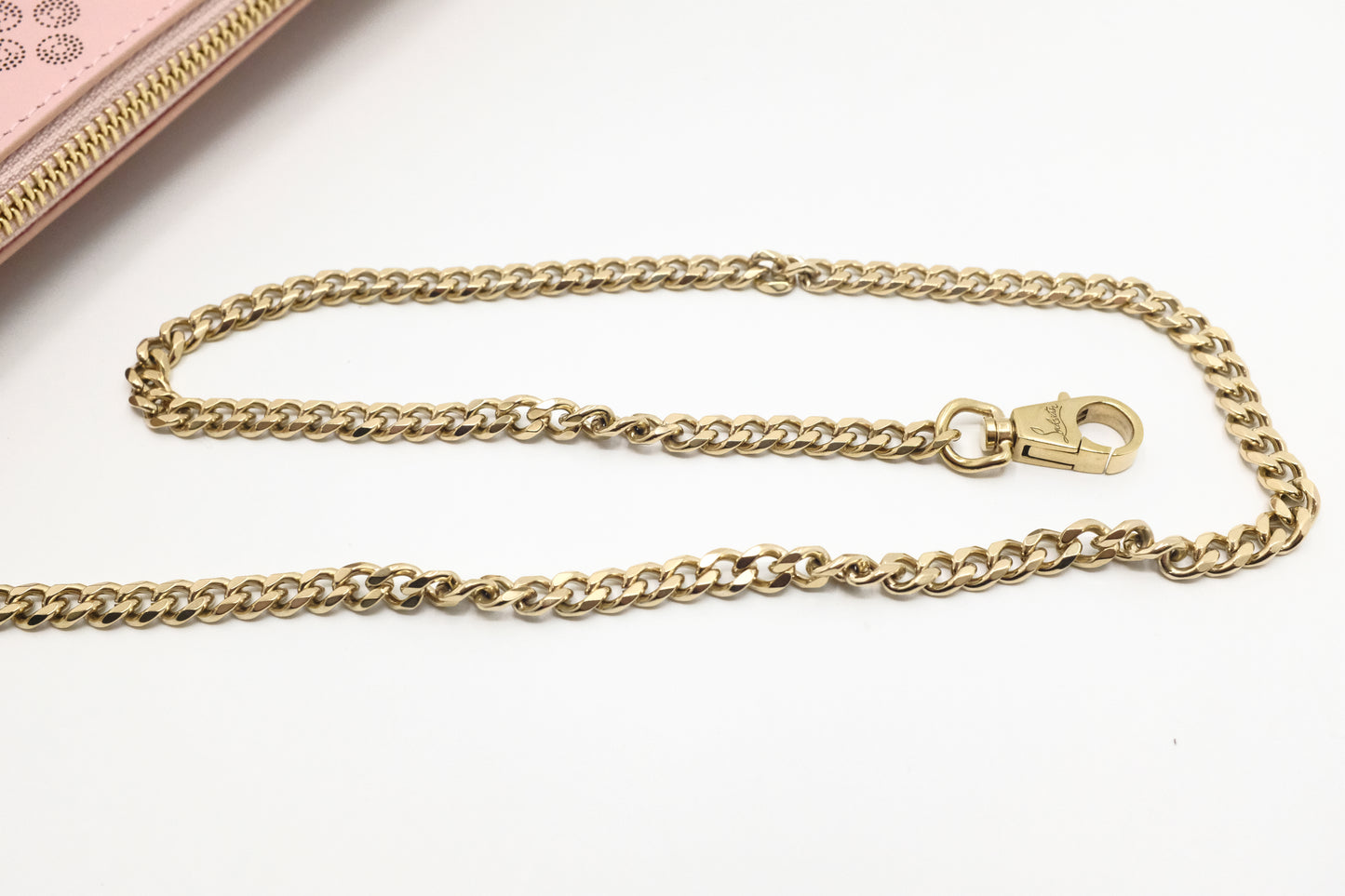 Louboutin Loubila Chain Bag in Pink Loubinthesky Leather